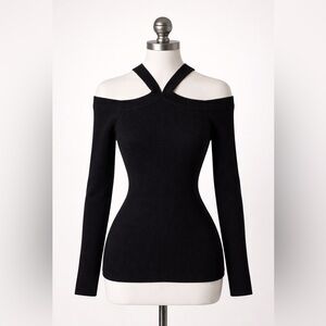 Elegant Black Off-Shoulder Sweater Size L Nordstrom